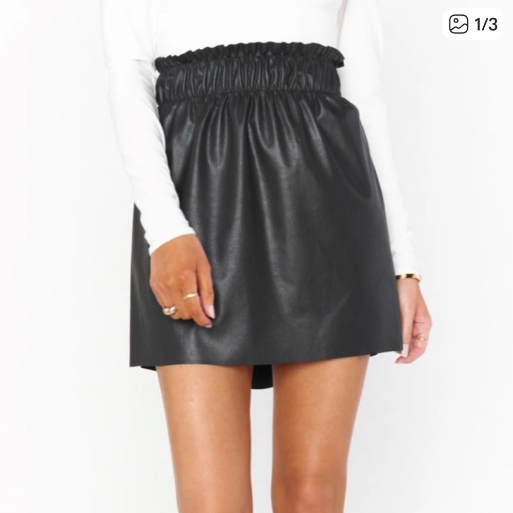 Show Me Your MuMu Black Faux Leather Mini Skirt
